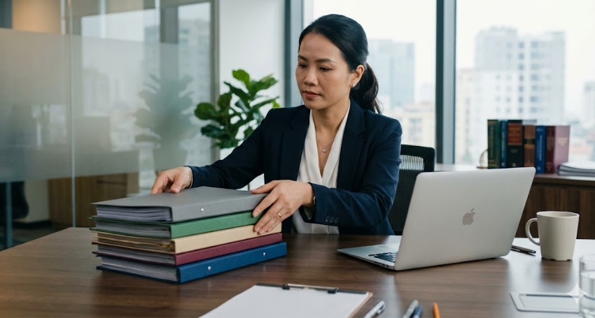 Các nhóm hồ sơ tranh chấp được phân loại trên bàn làm việc